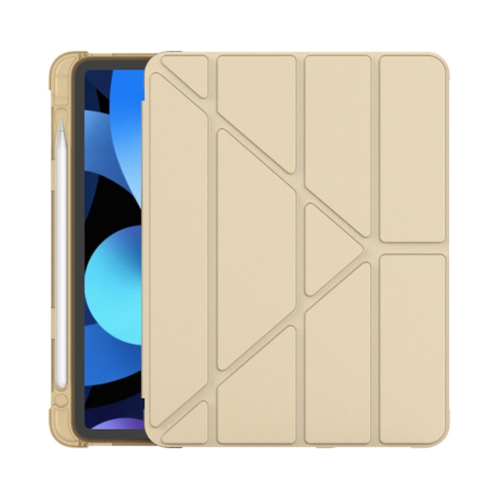 Funda protectora de TPU anticaída mate de cuero PU con superficie plegable múltiple con ranura para bolígrafo para iPad Air 2020 10.9