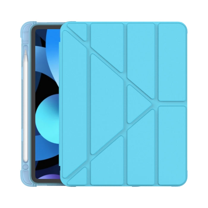 Funda protectora de TPU anticaída mate de cuero PU con superficie plegable múltiple con ranura para bolígrafo para iPad Air 2020 10.9