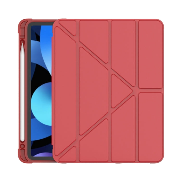 Funda protectora de TPU anticaída mate de cuero PU con superficie plegable múltiple con ranura para bolígrafo para iPad Air 2020 10.9