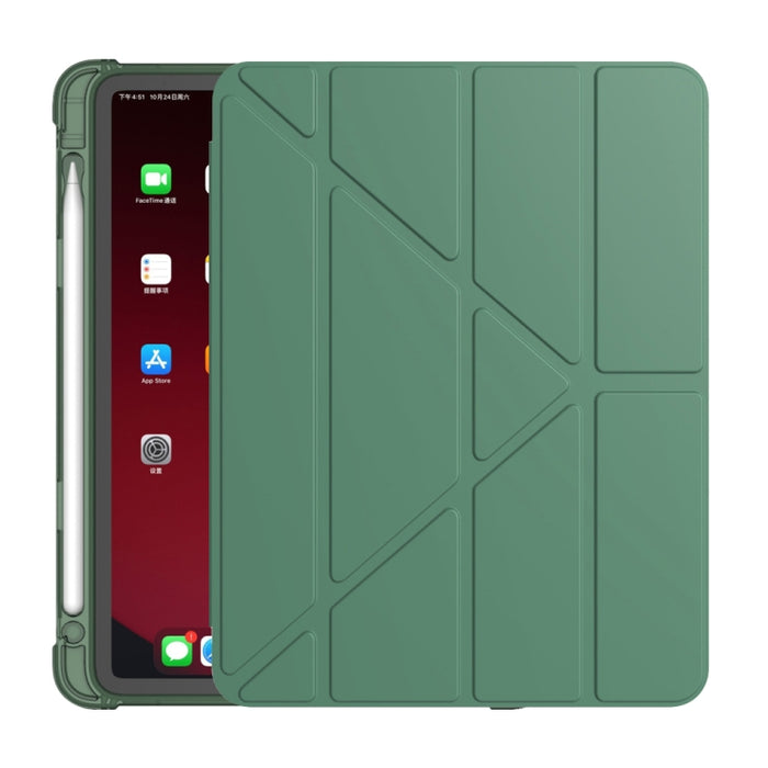 Funda protectora de TPU anticaída mate de cuero PU con superficie plegable múltiple con ranura para bolígrafo para iPad Air 2020 10.9
