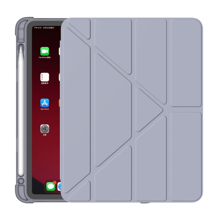 Funda protectora de TPU anticaída mate de cuero PU con superficie plegable múltiple con ranura para bolígrafo para iPad Air 2020 10.9
