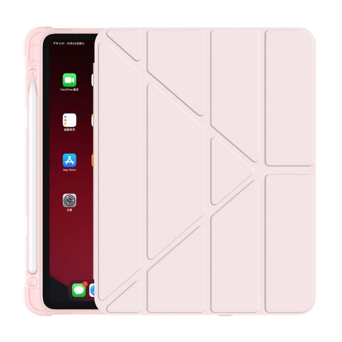 Funda protectora de TPU anticaída mate de cuero PU con superficie plegable múltiple con ranura para bolígrafo para iPad Air 2020 10.9