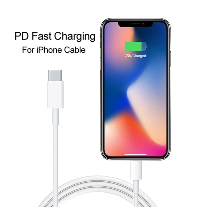 Cargador de viaje plegable A2344 20W PD 3.0 Type-C / USB-C + Juego de cables de datos de carga rápida USB-C / Type-C a 8 pines, enchufe para el Reino Unido, longitud: 2 m