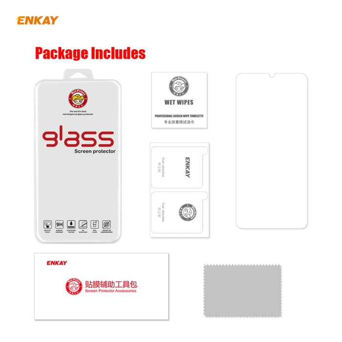 ENKAY Hat-Prince 0.26mm 9H 2.5D Película de vidrio templado de borde curvo, For Xiaomi Redmi 9T, For Xiaomi Redmi Note 9T, For Xiaomi Redmi K40 / K40 Pro / K40 Pro+, For Samsung Galaxy A52 5G, For Samsung Galaxy A72 5G, For Samsung Galaxy F62