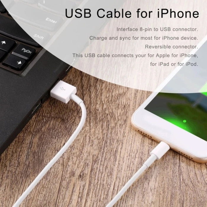 Cable de carga rápida XJ-51 3A USB a 8 pines para iPhone 12 Series, longitud: 1 m
