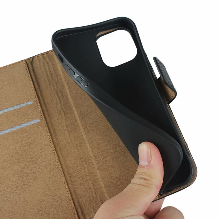 Estuche con tapa horizontal de cuero de vaca de textura lisa con cierre magnético y soporte y ranuras para tarjetas y billetera, For iPhone 12 Pro Max, For iPhone 12 / 12 Pro, For iPhone 12 Mini, For Samsung Galaxy S20 FE