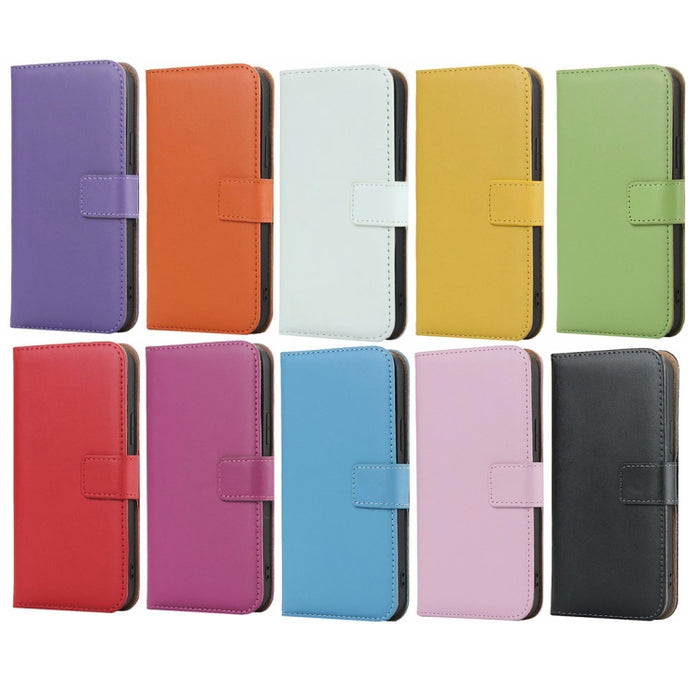 Estuche con tapa horizontal de cuero de vaca de textura lisa con cierre magnético y soporte y ranuras para tarjetas y billetera, For iPhone 12 Pro Max, For iPhone 12 / 12 Pro, For iPhone 12 Mini, For Samsung Galaxy S20 FE