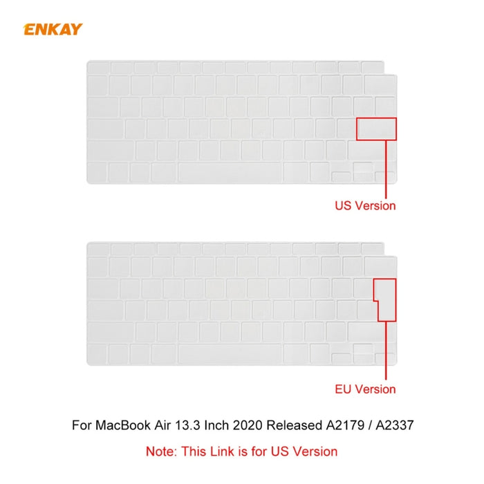 Película protectora de teclado de TPU suave ENKAY para MacBook Air de 13,3 pulgadas A2179 (2020) / A2337 (2020), US Version, EU Version