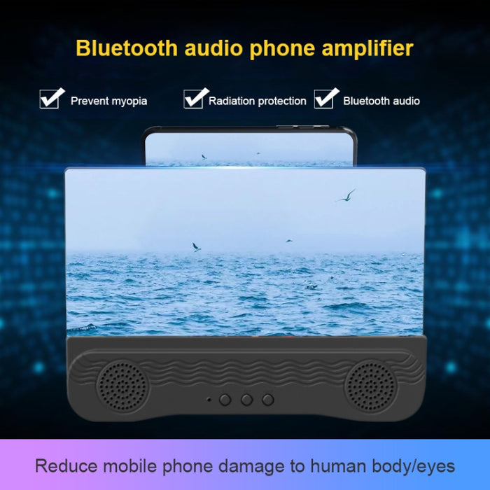 Altavoz Bluetooth antiultravioleta K9, soporte para amplificador de pantalla de teléfono móvil HD de 14 pulgadas, fuente de alimentación de emergencia