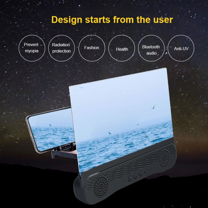 Altavoz Bluetooth antiultravioleta K9, soporte para amplificador de pantalla de teléfono móvil HD de 14 pulgadas, fuente de alimentación de emergencia