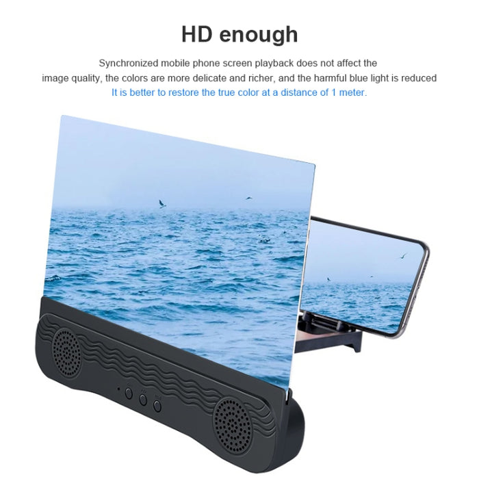 Altavoz Bluetooth antiultravioleta K9, soporte para amplificador de pantalla de teléfono móvil HD de 14 pulgadas, fuente de alimentación de emergencia