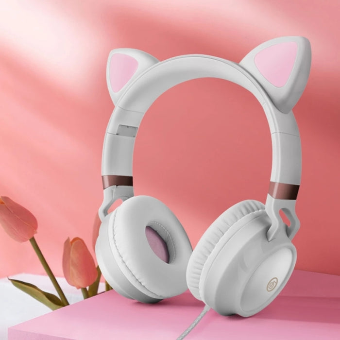 P28 Oreja de Gato Auriculares con Cable Auriculares Estéreo Muisc con Micrófono