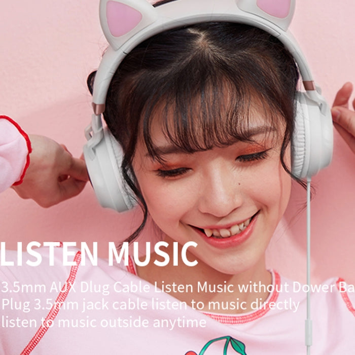 P28 Oreja de Gato Auriculares con Cable Auriculares Estéreo Muisc con Micrófono