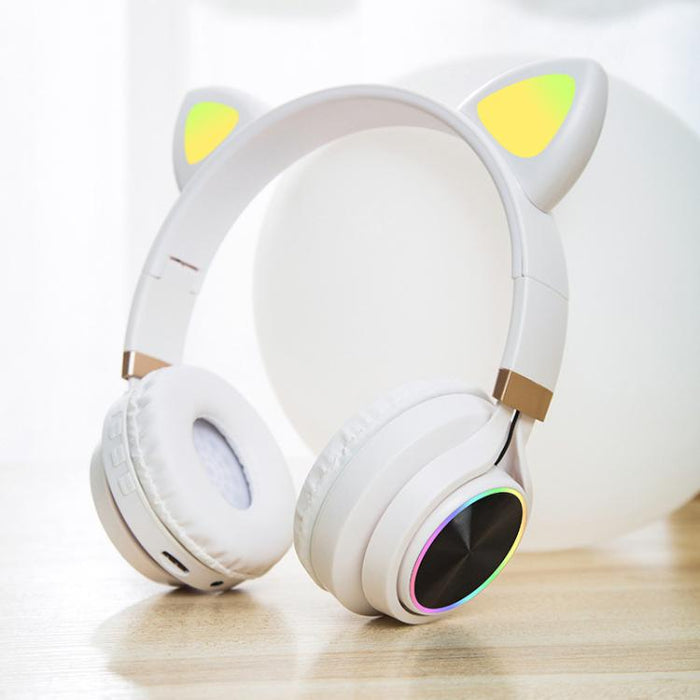 P28 Oreja de Gato Auriculares con Cable Auriculares Estéreo Muisc con Micrófono