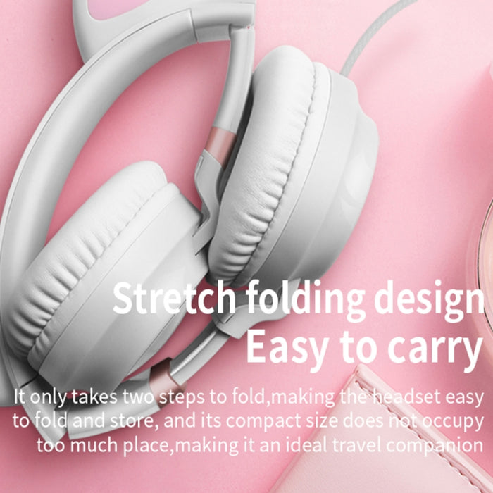 P28 Oreja de Gato Auriculares con Cable Auriculares Estéreo Muisc con Micrófono