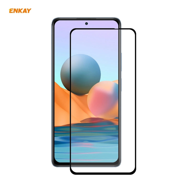 ENKAY Hat-Prince Full Glue 0.26mm 9H 2.5D Película de cobertura total de vidrio templado, For Redmi Note 10 / Note 10S, For Redmi Note 10 Pro / Note 10 Pro Max, For OnePlus 9 / 9R, For Huawei P50 (1 PC)