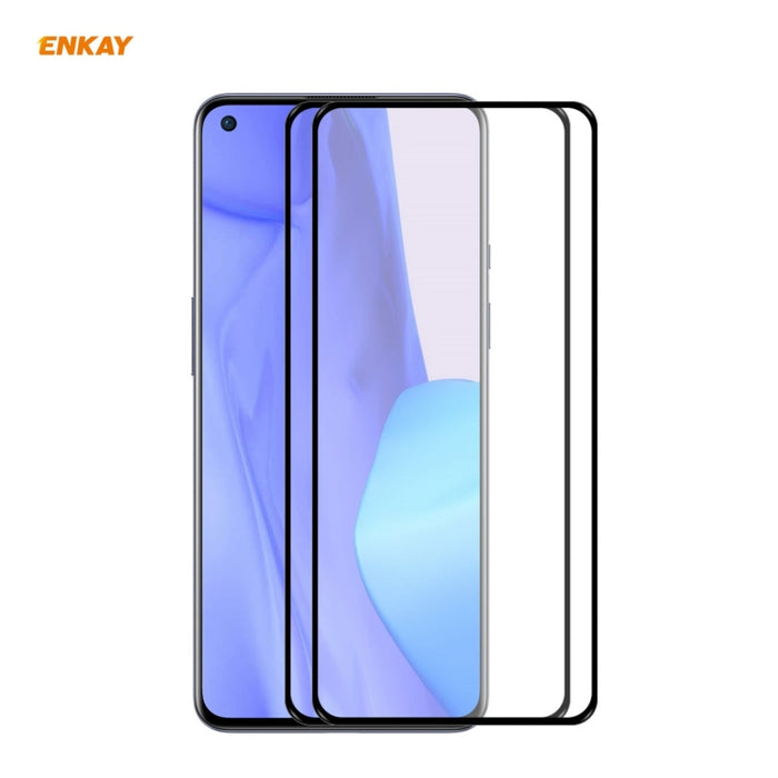 2 PCS ENKAY Hat-Prince Full Glue 0.26mm 9H 2.5D Película de cobertura total de vidrio templado, For Redmi Note 10 / Note 10S, For Redmi Note 10 Pro / Note 10 Pro Max, For OnePlus 9 / 9R, For Huawei P50