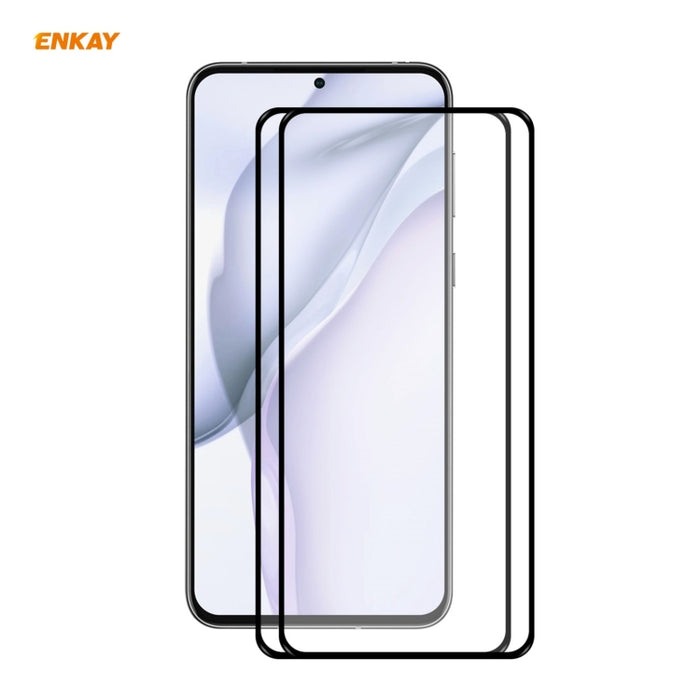 2 PCS ENKAY Hat-Prince Full Glue 0.26mm 9H 2.5D Película de cobertura total de vidrio templado, For Redmi Note 10 / Note 10S, For Redmi Note 10 Pro / Note 10 Pro Max, For OnePlus 9 / 9R, For Huawei P50