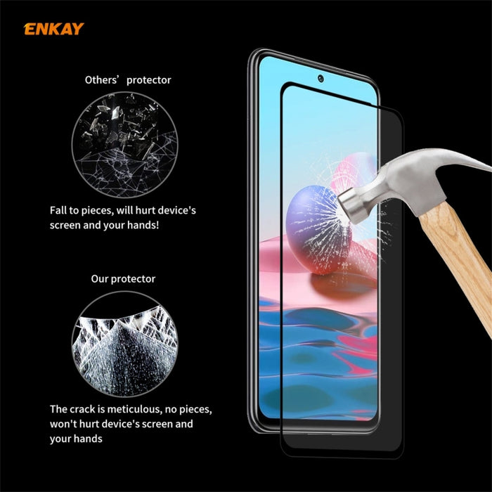 5 PCS ENKAY Hat-Prince Full Glue 0.26mm 9H 2.5D Película de cobertura total de vidrio templado, For Redmi Note 10 / Note 10S, For Redmi Note 10 Pro / Note 10 Pro Max, For OnePlus 9 / 9R, For Huawei P50 (5 PCS)