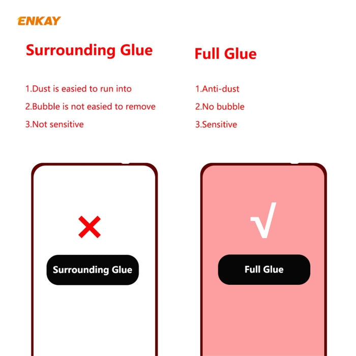 5 PCS ENKAY Hat-Prince Full Glue 0.26mm 9H 2.5D Película de cobertura total de vidrio templado, For Redmi Note 10 / Note 10S, For Redmi Note 10 Pro / Note 10 Pro Max, For OnePlus 9 / 9R, For Huawei P50 (5 PCS)