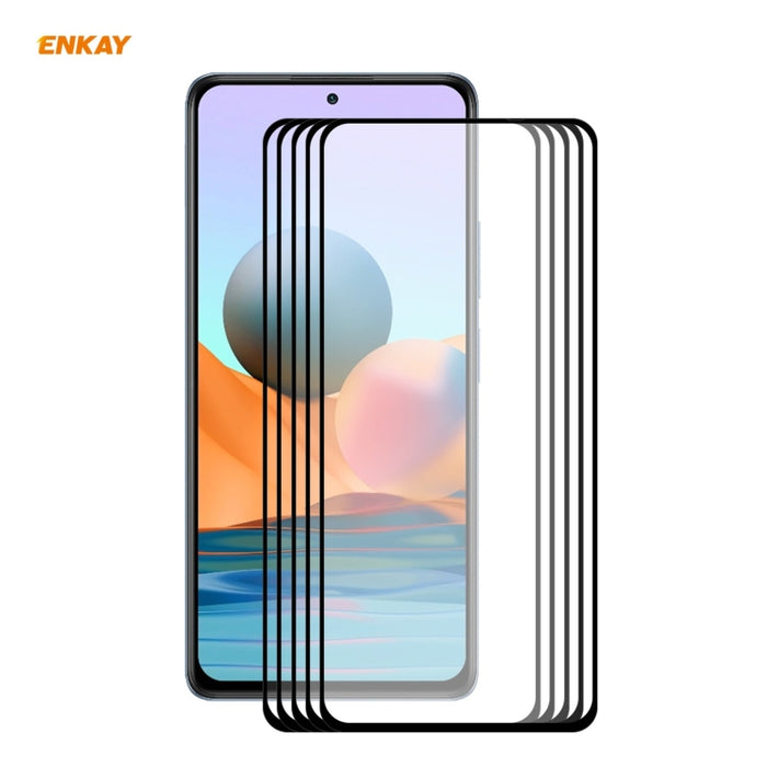 5 PCS ENKAY Hat-Prince Full Glue 0.26mm 9H 2.5D Película de cobertura total de vidrio templado, For Redmi Note 10 / Note 10S, For Redmi Note 10 Pro / Note 10 Pro Max, For OnePlus 9 / 9R, For Huawei P50 (5 PCS)