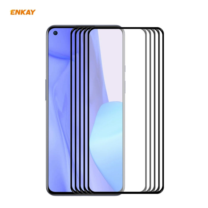 5 PCS ENKAY Hat-Prince Full Glue 0.26mm 9H 2.5D Película de cobertura total de vidrio templado, For Redmi Note 10 / Note 10S, For Redmi Note 10 Pro / Note 10 Pro Max, For OnePlus 9 / 9R, For Huawei P50 (5 PCS)