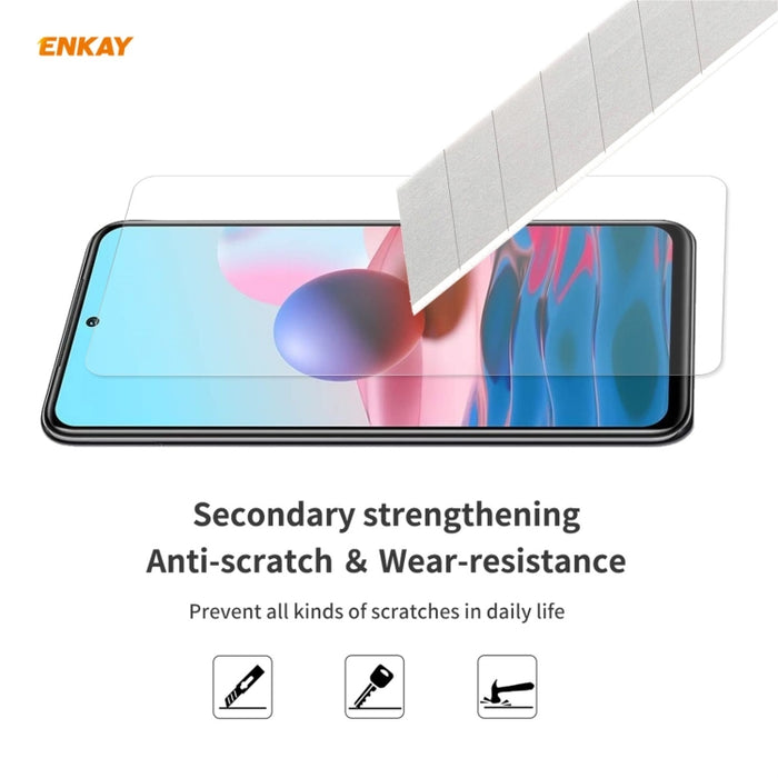 ENKAY Hat-Prince 0.26mm 9H 2.5D Película de vidrio templado de borde curvo, For Redmi Note 10 / Note 10S, For Redmi Note 10 Pro / Note 10 Pro Max, For OnePlus 9 / 9R, For Huawei P50