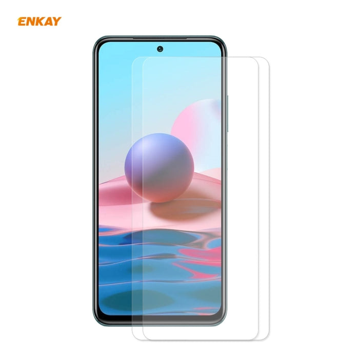 2 PCS ENKAY Hat-Prince 0.26mm 9H 2.5D Película de vidrio templado de borde curvo, For Redmi Note 10 / Note 10S, For Redmi Note 10 Pro / Note 10 Pro Max, For OnePlus 9 / 9R, For Huawei P50