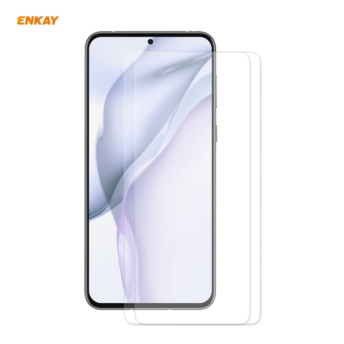 2 PCS ENKAY Hat-Prince 0.26mm 9H 2.5D Película de vidrio templado de borde curvo, For Redmi Note 10 / Note 10S, For Redmi Note 10 Pro / Note 10 Pro Max, For OnePlus 9 / 9R, For Huawei P50