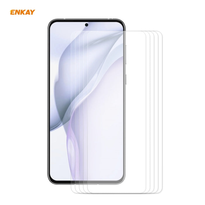 5 PCS ENKAY Hat-Prince 0.26mm 9H 2.5D Película de vidrio templado de borde curvo, For Redmi Note 10 / Note 10S, For Redmi Note 10 Pro / Note 10 Pro Max, For OnePlus 9 / 9R, For Huawei P50