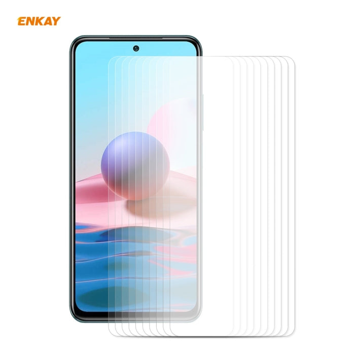10 PCS ENKAY Hat-Prince 0.26mm 9H 2.5D Película de vidrio templado de borde curvo, For Redmi Note 10 / Note 10S, For Redmi Note 10 Pro / Note 10 Pro Max, For OnePlus 9 / 9R, For Huawei P50