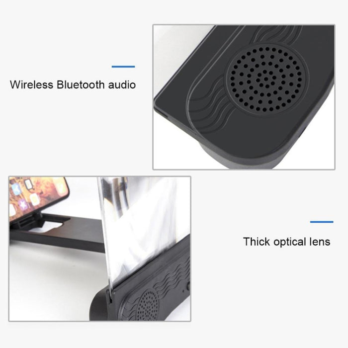 Lupa de pantalla de teléfono móvil K8 Bluetooth 5,0, ampliadora 3D, soporte de aumento de 12 pulgadas, soporte de escritorio para teléfono