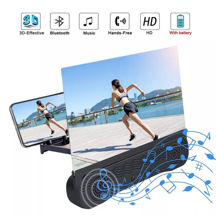 Lupa de pantalla de teléfono móvil K8 Bluetooth 5,0, ampliadora 3D, soporte de aumento de 12 pulgadas, soporte de escritorio para teléfono