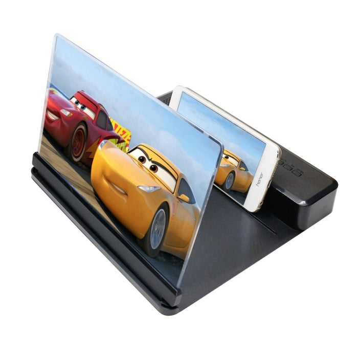 Lupa de pantalla de teléfono 3D pantalla HD Smartphone película Video lupa portátil plegable pantalla ampliada expansor soporte de escritorio, 12 inch