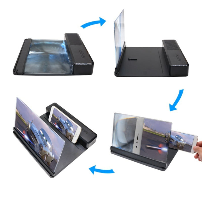 Lupa de pantalla de teléfono 3D pantalla HD Smartphone película Video lupa portátil plegable pantalla ampliada expansor soporte de escritorio, 12 inch