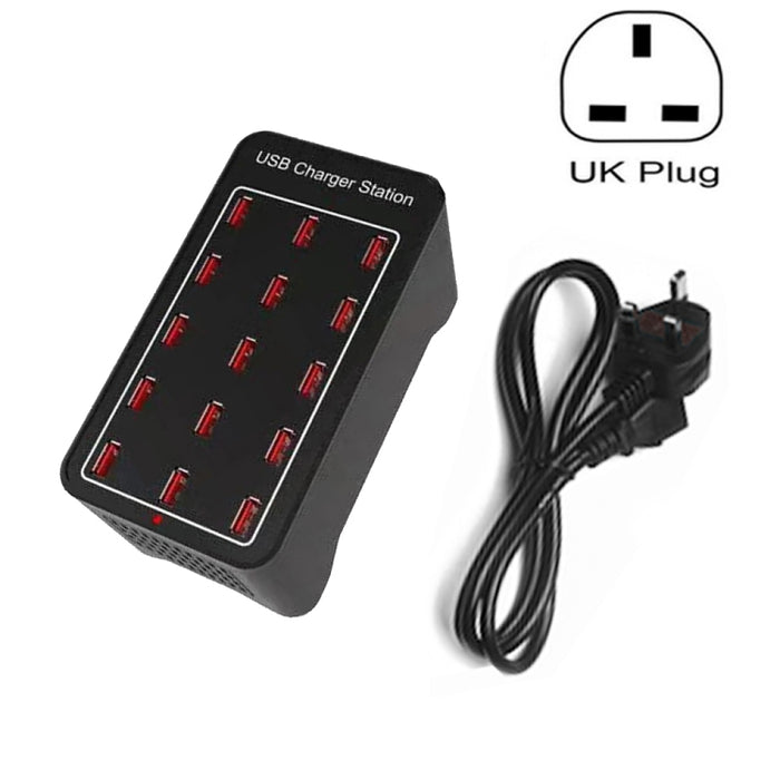 XLD-A7 100W 15 puertos USB Estación de carga rápida Cargador inteligente, CA 100-240V, 100W 15 USB Ports EU Plug, 100W 15 USB Ports US Plug, 100W 15 USB Ports AU Plug, 100W 15 USB Ports UK Plug