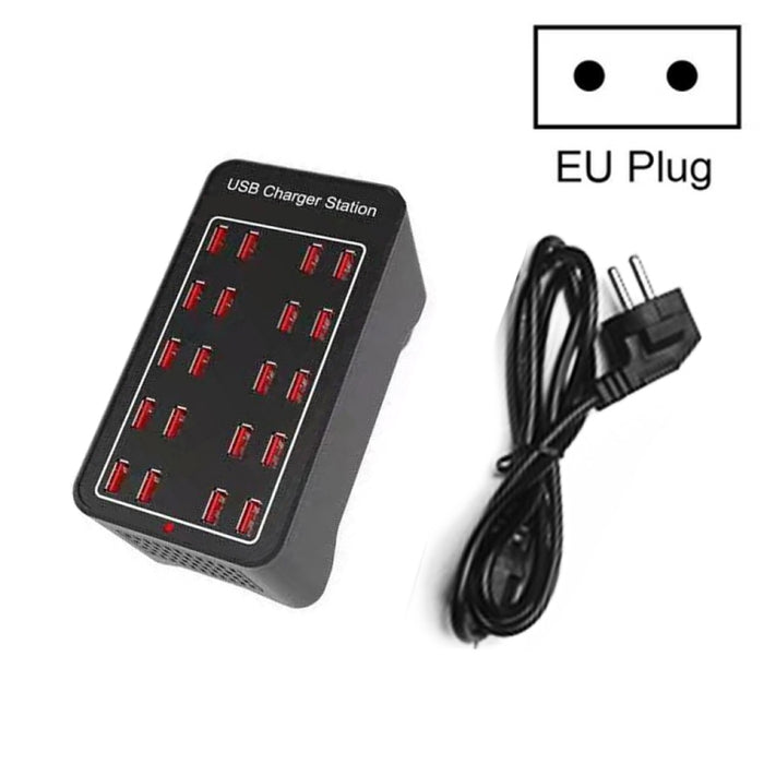 100W 20 puertos USB Estación de carga rápida Cargador inteligente, CA 100-240V, 100W 20 USB Ports EU Plug, 100W 20 USB Ports US Plug, 100W 20 USB Ports AU Plug, 100W 20 USB Ports UK Plug