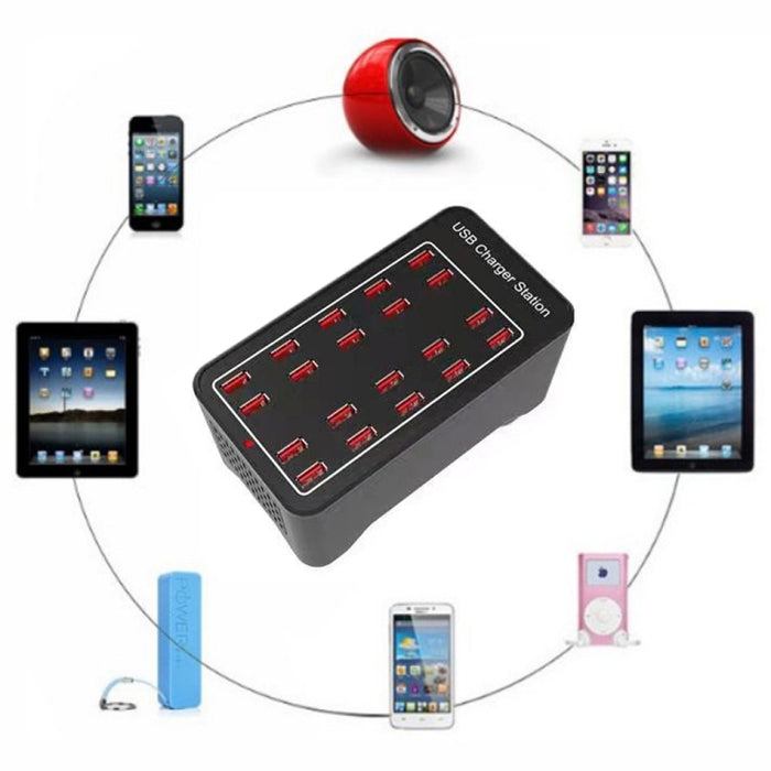 100W 20 puertos USB Estación de carga rápida Cargador inteligente, CA 100-240V, 100W 20 USB Ports EU Plug, 100W 20 USB Ports US Plug, 100W 20 USB Ports AU Plug, 100W 20 USB Ports UK Plug