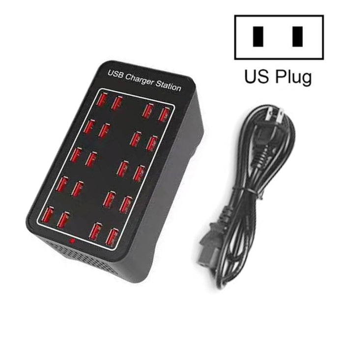 100W 20 puertos USB Estación de carga rápida Cargador inteligente, CA 100-240V, 100W 20 USB Ports EU Plug, 100W 20 USB Ports US Plug, 100W 20 USB Ports AU Plug, 100W 20 USB Ports UK Plug
