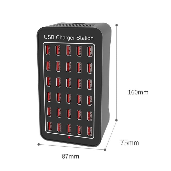 XLD-A7 150W 30 puertos USB Estación de carga rápida Cargador inteligente, CA 110-240V, 150W 30 USB Ports EU Plug, 150W 30 USB Ports US Plug, 150W 30 USB Ports AU Plug, 150W 30 USB Ports UK Plug