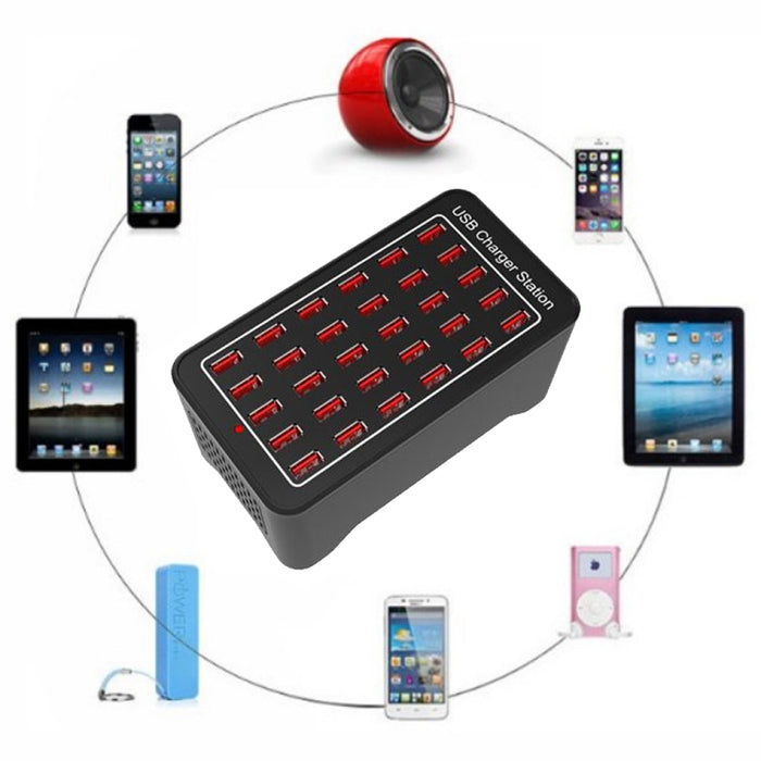 XLD-A7 150W 30 puertos USB Estación de carga rápida Cargador inteligente, CA 110-240V, 150W 30 USB Ports EU Plug, 150W 30 USB Ports US Plug, 150W 30 USB Ports AU Plug, 150W 30 USB Ports UK Plug
