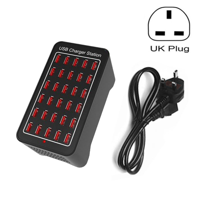 XLD-A7 150W 30 puertos USB Estación de carga rápida Cargador inteligente, CA 110-240V, 150W 30 USB Ports EU Plug, 150W 30 USB Ports US Plug, 150W 30 USB Ports AU Plug, 150W 30 USB Ports UK Plug