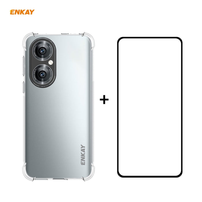 Hat-Prince ENKAY Clear TPU Estuche a prueba de golpes Funda antideslizante suave + 0.26mm 9H 2.5D Pegamento completo Cobertura completa Película protectora de vidrio templado, For Huawei P50, For Redmi K40 / K40 Pro / K40 Pro+                          ...