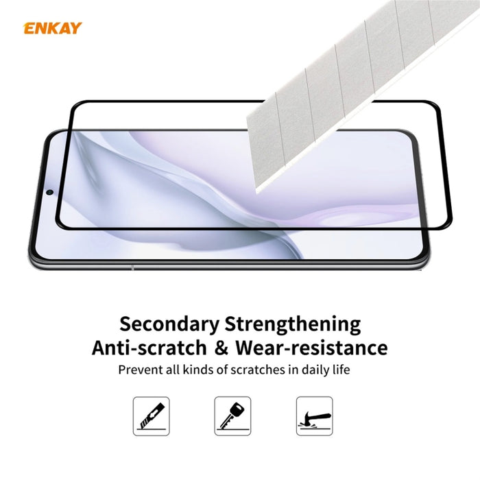 Hat-Prince ENKAY Clear TPU Estuche a prueba de golpes Funda antideslizante suave + 0.26mm 9H 2.5D Pegamento completo Cobertura completa Película protectora de vidrio templado, For Huawei P50, For Redmi K40 / K40 Pro / K40 Pro+                          ...