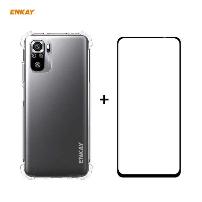 Hat-Prince ENKAY Clear TPU Estuche a prueba de golpes Funda antideslizante suave + 0.26mm 9H 2.5D Pegamento completo Cobertura completa Película protectora de vidrio templado, For Huawei P50, For Redmi K40 / K40 Pro / K40 Pro+                          ...