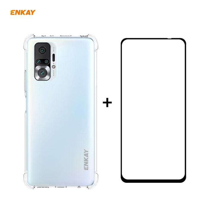 Hat-Prince ENKAY Clear TPU Estuche a prueba de golpes Funda antideslizante suave + 0.26mm 9H 2.5D Pegamento completo Cobertura completa Película protectora de vidrio templado, For Huawei P50, For Redmi K40 / K40 Pro / K40 Pro+                          ...