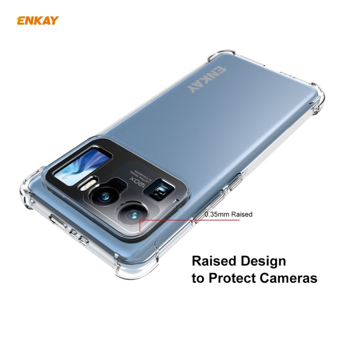 Para Xiaomi Mi 11 Ultra Hat-Prince ENKAY Funda transparente de TPU a prueba de golpes Cubierta suave antideslizante + Pantalla completa 3D PET Curvo Curvado en caliente Protector de pantalla HD Soporte de película suave Desbloqueo de huellas dactilares...