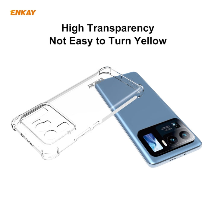 Para Xiaomi Mi 11 Ultra Hat-Prince ENKAY Funda transparente de TPU a prueba de golpes Cubierta suave antideslizante + Pantalla completa 3D PET Curvo Curvado en caliente Protector de pantalla HD Soporte de película suave Desbloqueo de huellas dactilares...