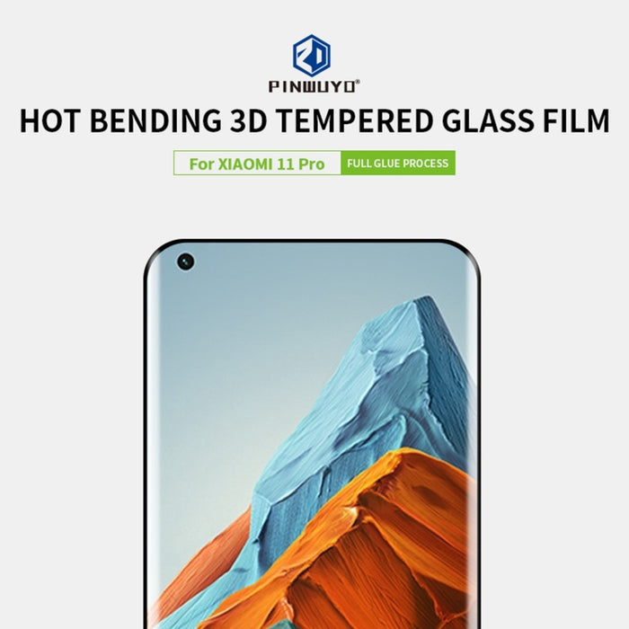 PINWUYO 9H 3D Película de vidrio templado doblado en caliente, For Xiaomi Mi 11 Pro, For Xiaomi Mi 11 Ultra, For OnePlus 9 Pro, For OPPO Find X3 / 3X Pro