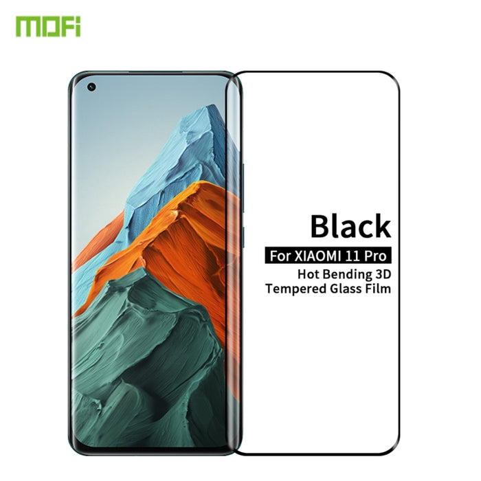 Película de vidrio templado cubierta de pantalla completa de flexión térmica a prueba de explosiones MOFI 9H 3D, For Xiaomi Mi 11 Pro, For Xiaomi Mi 11 Ultra, For OnePlus 9 Pro